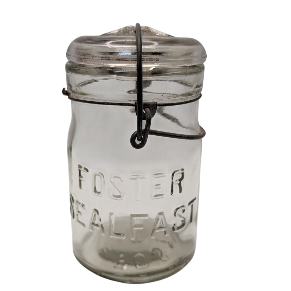 Vintage Foster Sealfast Pint Jar Clear Glass Sealable Canning with Lid